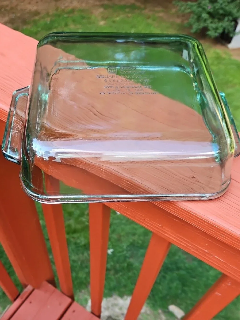Vintage Anchor Hocking #1035 Green Glass Square 8